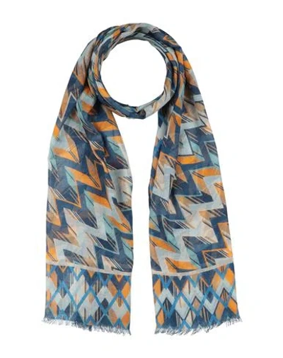 Missoni Woman Scarf Blue Size - Modal, Cotton, Silk In Multi