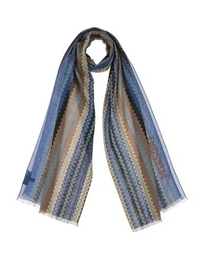 Missoni Woman Scarf Blue Size - Silk, Wool