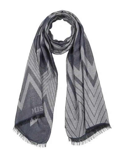 Missoni Woman Scarf Blue Size - Viscose, Modal, Polyester, Polyamide In Gray