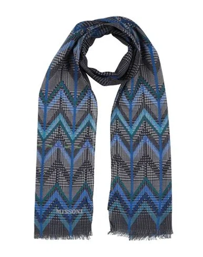 Missoni Woman Scarf Blue Size - Wool, Silk