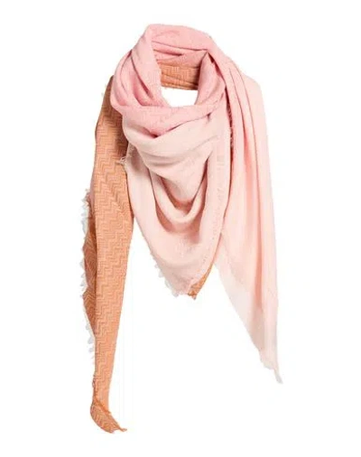 Missoni Woman Scarf Blush Size - Cotton, Viscose, Cashmere In Pink