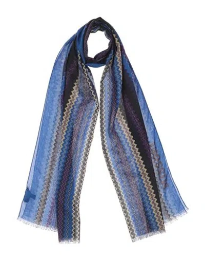 Missoni Woman Scarf Bright Blue Size - Silk, Wool