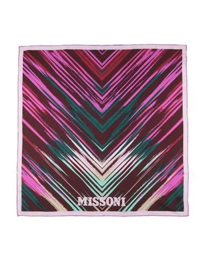 Missoni Woman Scarf Chocolate Brown Size - Silk