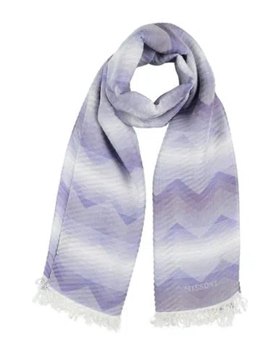 Missoni Woman Scarf Lilac Size - Viscose, Cotton In Blue