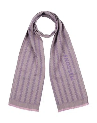 Missoni Woman Scarf Lilac Size - Wool In Pink