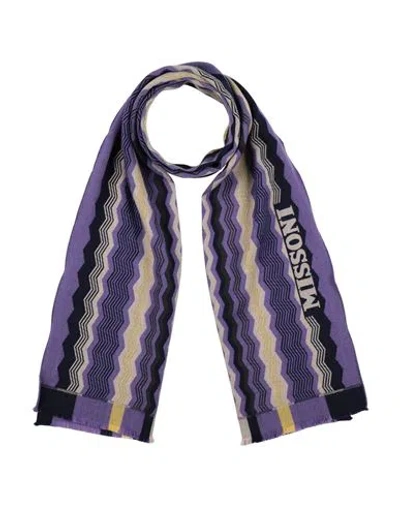 Missoni Woman Scarf Lilac Size - Wool In Purple
