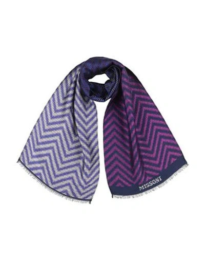 Missoni Woman Scarf Midnight Blue Size - Wool, Acrylic, Polyester, Modal