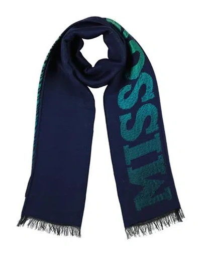 Missoni Woman Scarf Navy Size - Wool, Acrylic, Polyester, Modal In Gray
