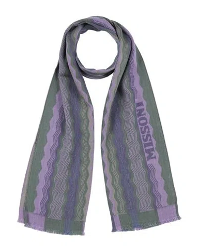 Missoni Woman Scarf Purple Size - Wool In Gray