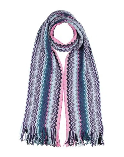 Missoni Woman Scarf Purple Size - Wool, Acrylic In Blue