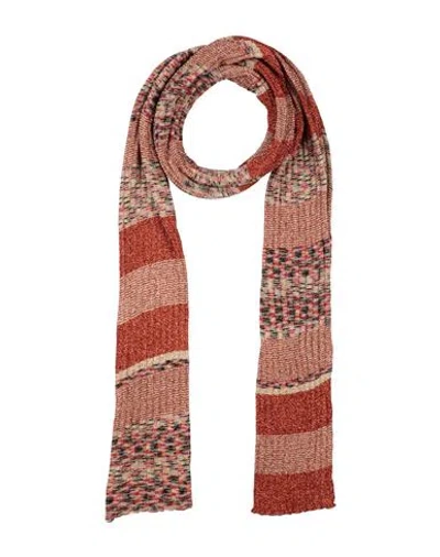 Missoni Woman Scarf Rust Size - Viscose, Wool, Polyamide, Polyester In Red