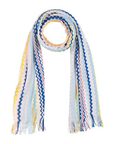 Missoni Woman Scarf Sky Blue Size - Cotton, Viscose