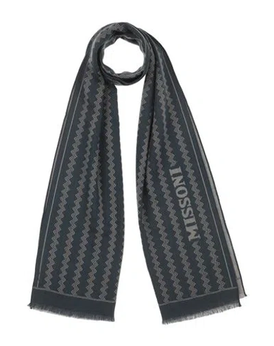Missoni Woman Scarf Slate Blue Size - Wool In Gray