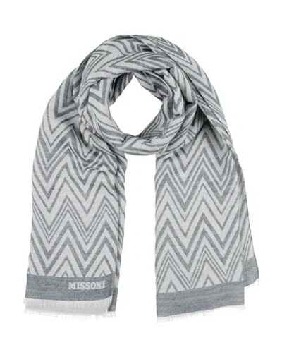 Missoni Woman Scarf Slate Blue Size - Acrylic, Modal, Viscose, Wool