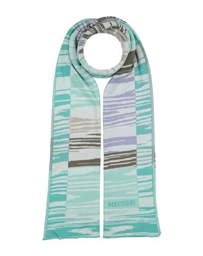 Missoni Woman Scarf Turquoise Size - Cotton In Green