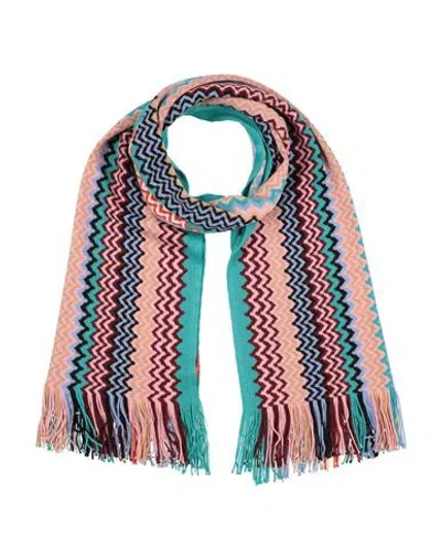 Missoni Woman Scarf Turquoise Size - Wool, Acrylic In Blue