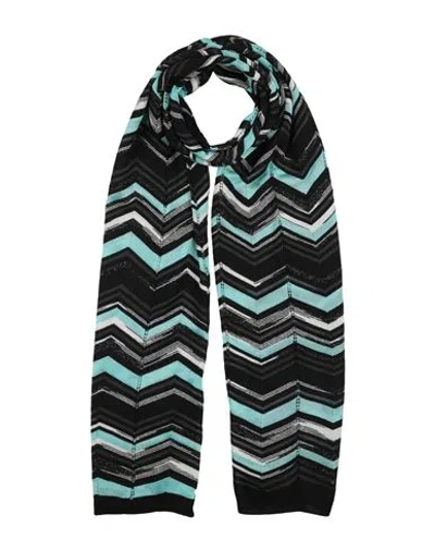 Missoni Woman Scarf Turquoise Size - Wool, Viscose, Polyester, Polyamide In Blue