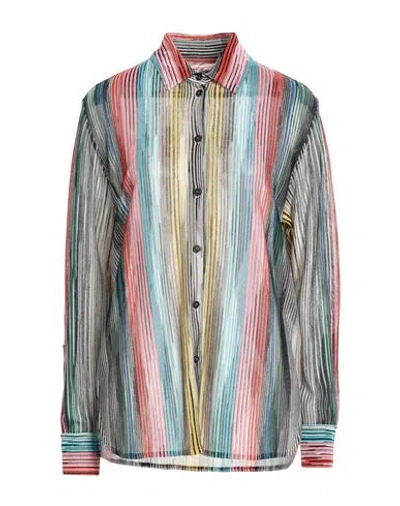Missoni Woman Shirt Black Size 12 Viscose, Metallic Fiber In Multi