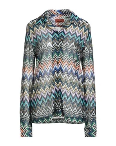 Missoni Woman Shirt Blue Size 8 Viscose