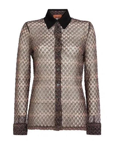 Missoni Woman Shirt Bronze Size 6 Metallic Fiber, Polyamide