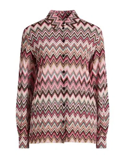Missoni Woman Shirt Fuchsia Size 2 Cotton, Viscose In Pink