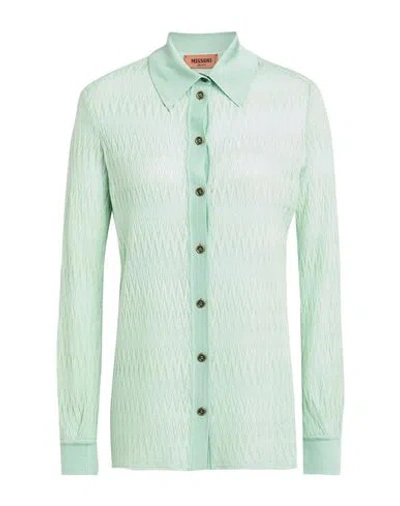 Missoni Woman Shirt Light Green Size 4 Viscose, Wool