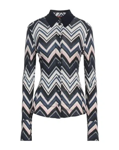 Missoni Woman Shirt Midnight Blue Size 4 Viscose