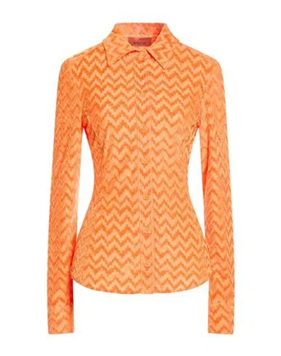 Missoni Woman Shirt Orange Size 4 Viscose, Polyester