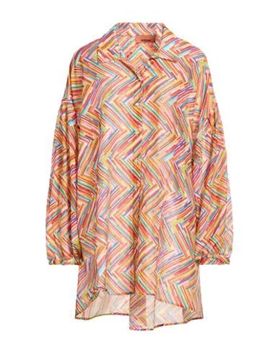 Missoni Woman Shirt Orange Size S Cotton, Silk In Multi