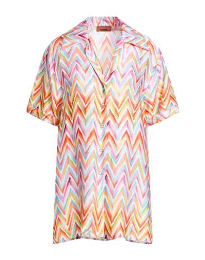 Missoni Woman Shirt Pink Size 6 Viscose In Multi