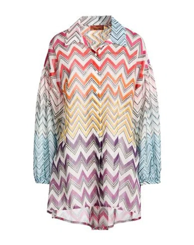 Missoni Woman Shirt Red Size M Cotton, Silk In Multi