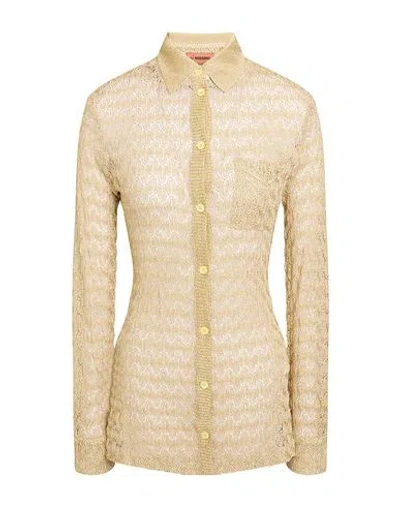 Missoni Woman Shirt Sand Size 2 Viscose, Cupro, Polyester In Beige