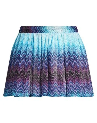 Missoni Woman Shorts & Bermuda Shorts Sky Blue Size 8 Viscose, Metallic Fiber