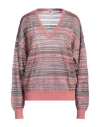 Missoni Woman Sweater Pink Size Xl Viscose, Cotton, Mohair Wool, Alpaca Wool, Polyamide In Pink