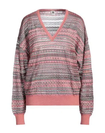 MISSONI MISSONI WOMAN SWEATER ANTIQUE ROSE SIZE L VISCOSE, COTTON, MOHAIR WOOL, ALPACA WOOL, POLYAMIDE