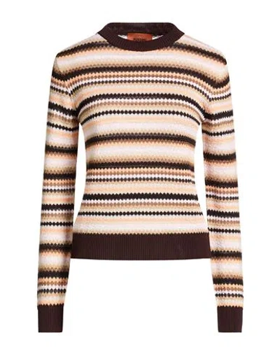 Missoni Woman Sweater Apricot Size 10 Cotton, Viscose In Brown