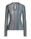 Missoni Woman Sweater Azure Size 12 Viscose, Metallic Fiber, Polyamide, Polyester