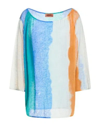 Missoni Woman Sweater Azure Size 6 Cashmere In Multi