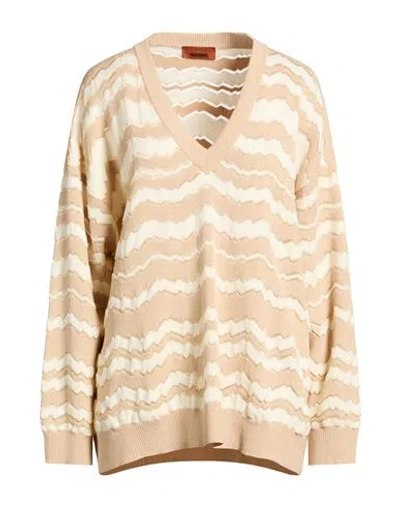 Missoni Woman Sweater Beige Size L Viscose, Wool, Polyester In Neutral
