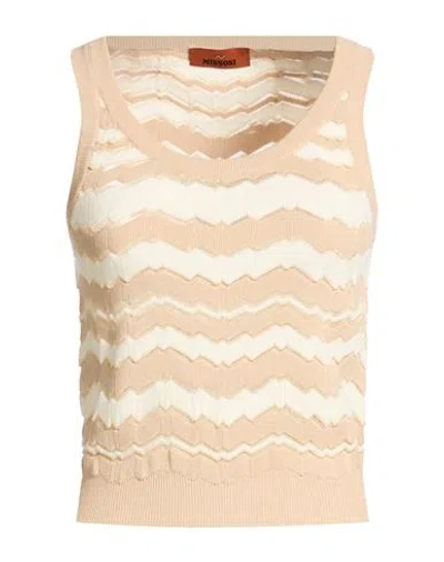 Missoni Crochet-knit Tank In Beige
