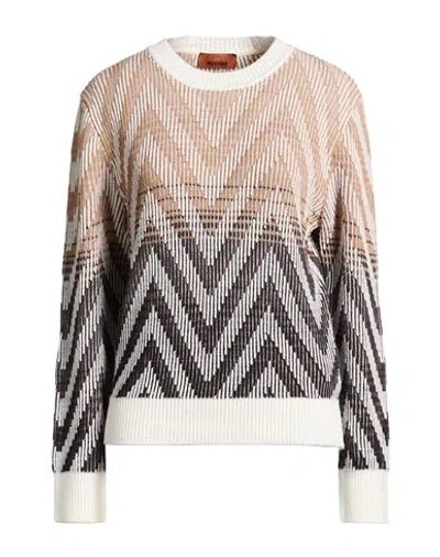 Missoni Woman Sweater Beige Size L Wool, Cotton In Brown