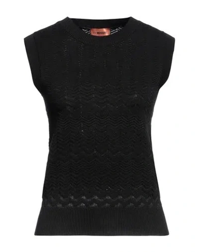 Missoni Woman Sweater Black Size 8 Cotton, Viscose, Polyamide
