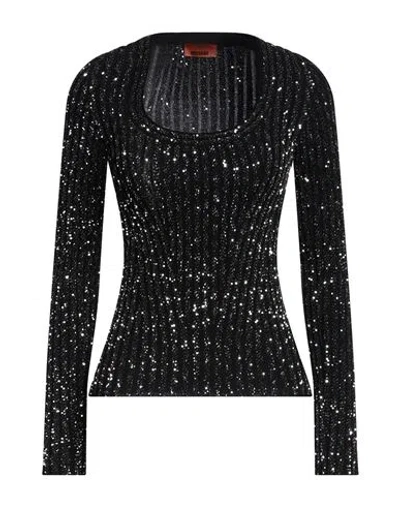 MISSONI MISSONI WOMAN SWEATER BLACK SIZE 10 VISCOSE, POLYAMIDE, POLYESTER