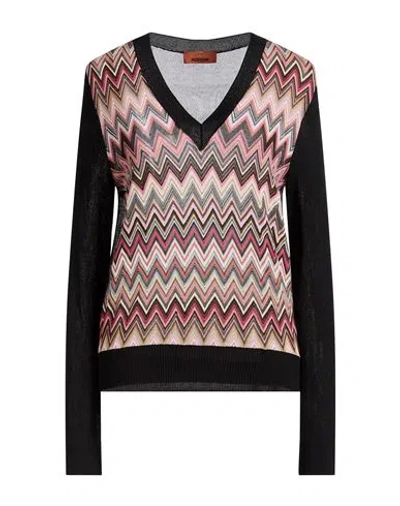 Missoni Woman Sweater Black Size 12 Viscose, Polyamide, Elastane In Multi