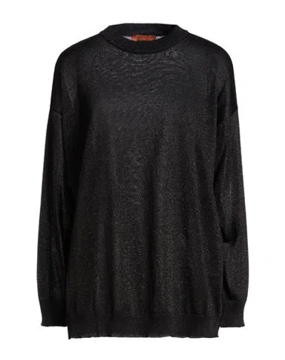 Missoni Woman Sweater Black Size 8 Viscose, Metallic Fiber