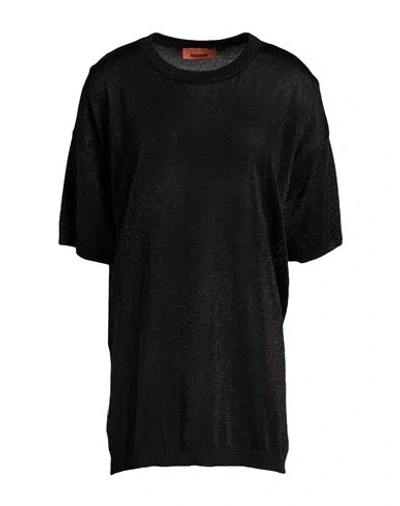 Missoni Woman Sweater Black Size 8 Viscose, Metallic Fiber