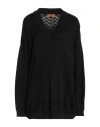 MISSONI MISSONI WOMAN SWEATER BLACK SIZE 8 WOOL, VISCOSE