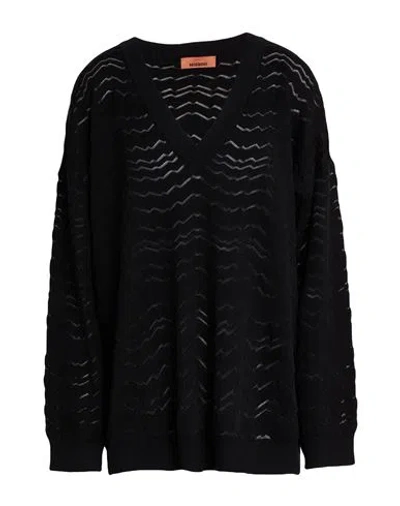 Missoni Woman Sweater Black Size Xl Viscose, Wool, Polyester