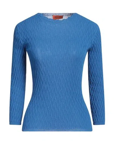 Missoni Woman Sweater Blue Size 2 Cotton