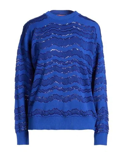 Missoni Woman Sweater Bright Blue Size M Viscose, Wool, Polyester
